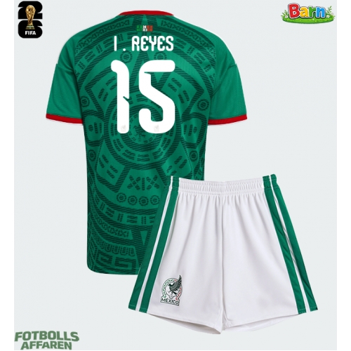 Mexiko Israel Reyes #15 Hemmaställ Barn VM 2026 Kortärmad (+ Korta byxor)